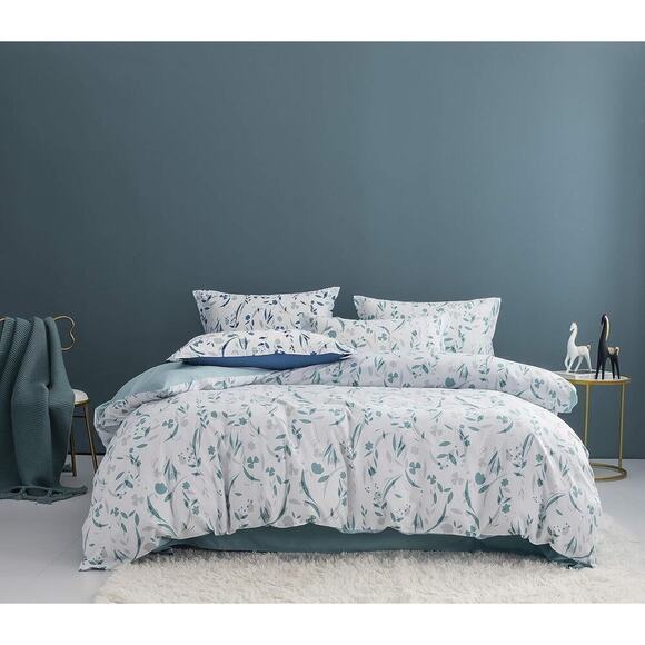 homebox 3 Piece Duvet Cover Set, Tree Leaves Pattern Printed, Soft Double Brush - Picture 1 of 6